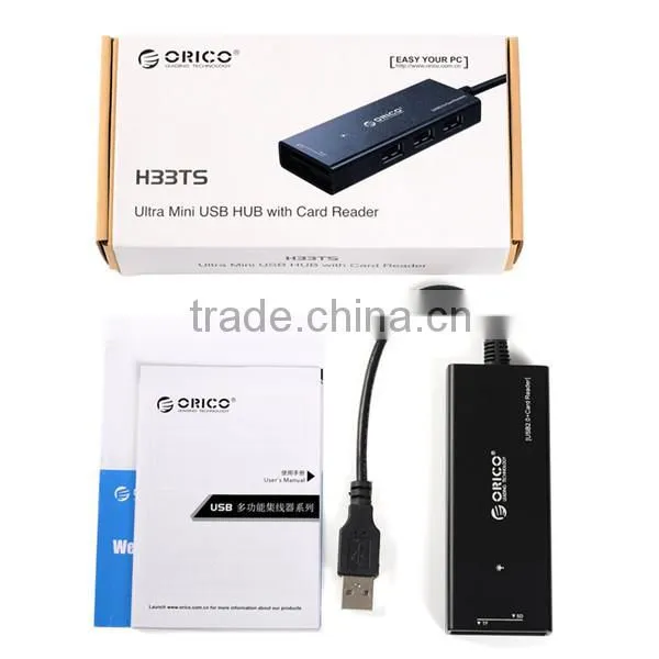 H33TS-U3 superspeed 3 port usb 3.0 hub with card reader function