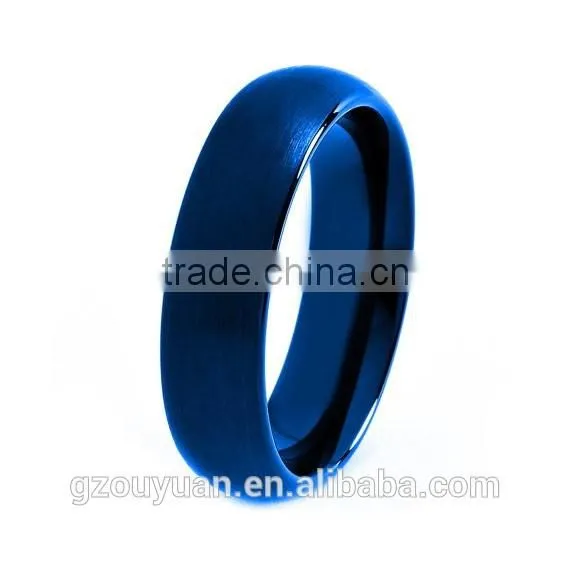 8MM Blue Tungsten Ring, Blue Polished Tungsten Ring, Tungsten Ring Blue