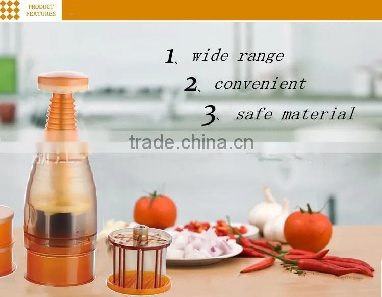 Stainless steel blades manual plastic vegetable chopper