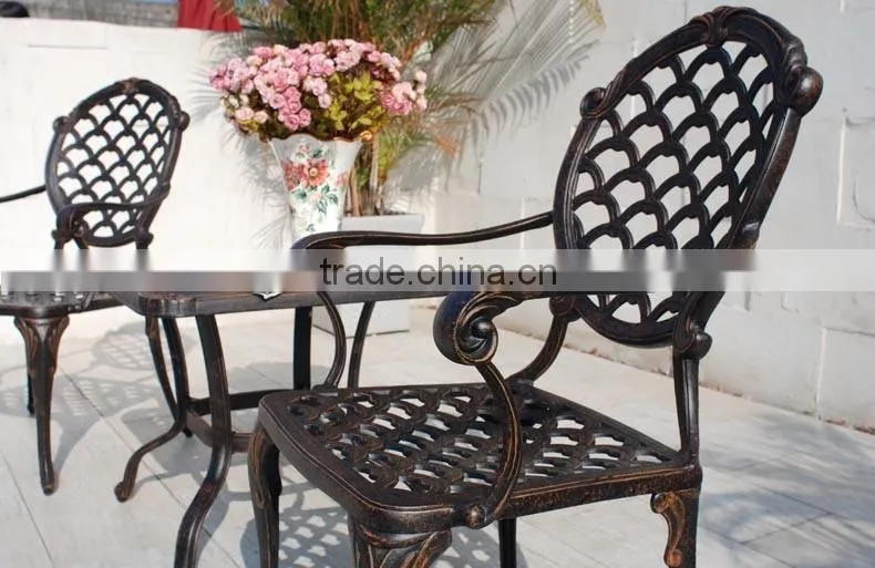 New Design Patio Furniture Cast Aluminum Bistro Table Set Outdoor Furniture