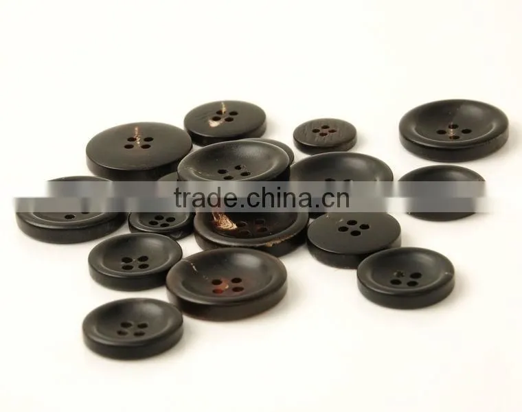 Round Black Horn Buttons