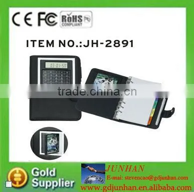promotional pu leather 8 digits notebook with calculator