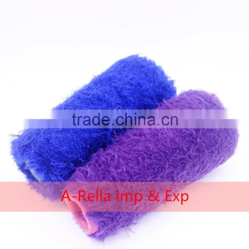 100% polyester feather yarn , with heat setting , lurex yarn