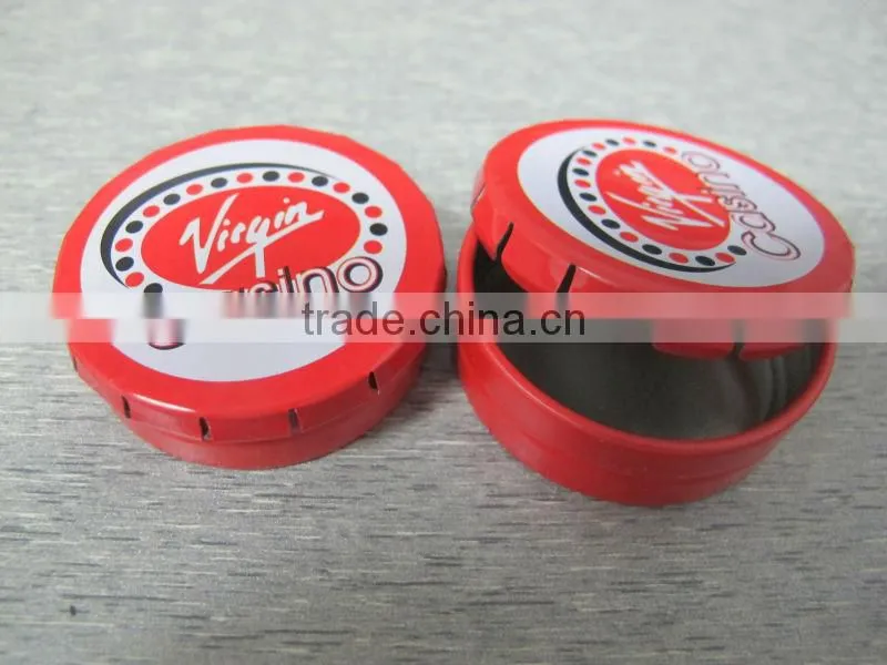 New design click clack tin box small round metal tin box , click clack tin box red tin box click clack tin box