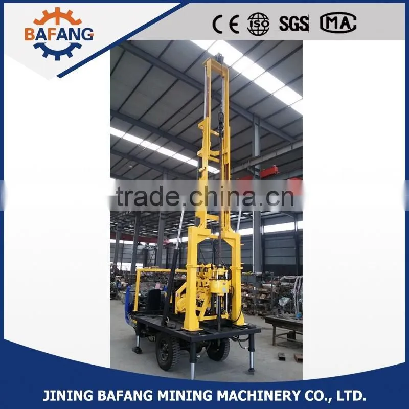 Small geotechnical trailer mounted water well drilling rig