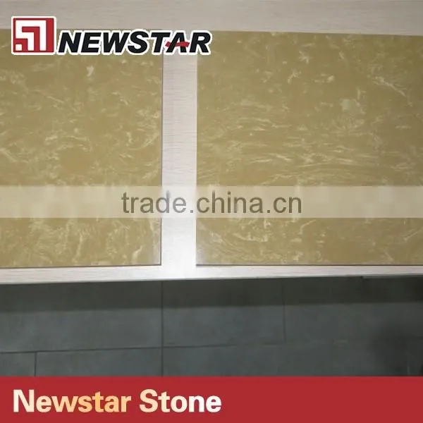 Light Brown Marble Type Artificial Marble Floor Tiles