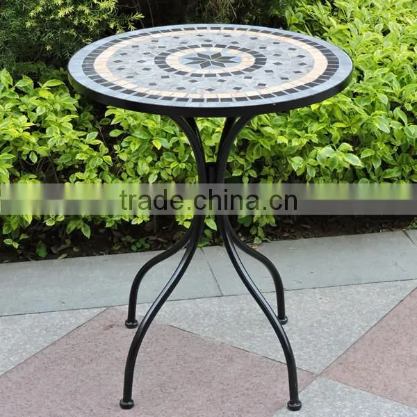 Folding Antirust Wrought Irons Mosaic Table