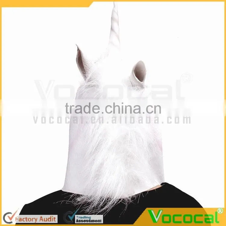 White Rubber Unicorn Cosplay Halloween Mask for Masquerade Carnival Halloween Costume