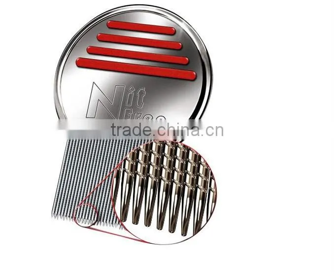 Stainless steel lice comb with plasic holder/ Anti lice comb / Metal lice comb