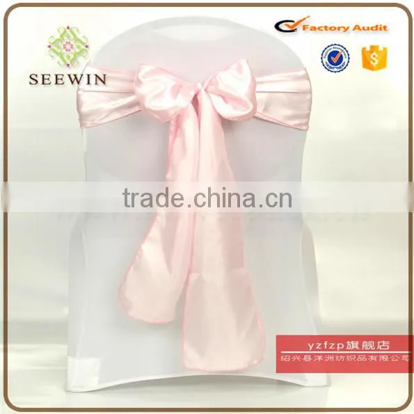 soft silk satin fabric chair sash for chair