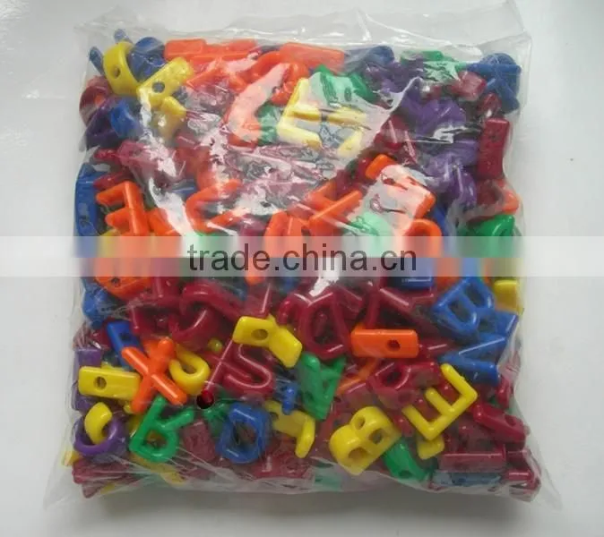 Eco-friendly plastic colorful kids educational upper case letter beads