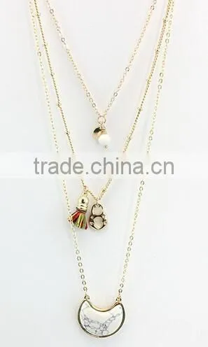 Wholesale Jewelry Gemstone Women Necklace,Natural Stone Pendant Necklace Jewelry, Turquoise Quartz Necklace Fashion