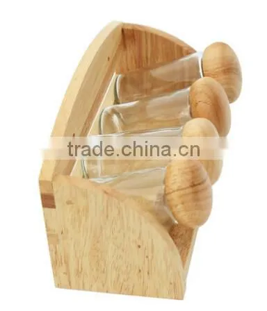 bamboo spice rack set with glass jar, bamboo spice rack with glass jar, wooden spice rack