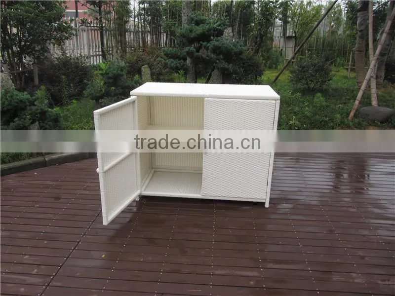 Two Trays Garden Outdoor Accessory Rattan Wicker Cabinet