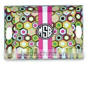 rectangle metal serving tray with customized designs