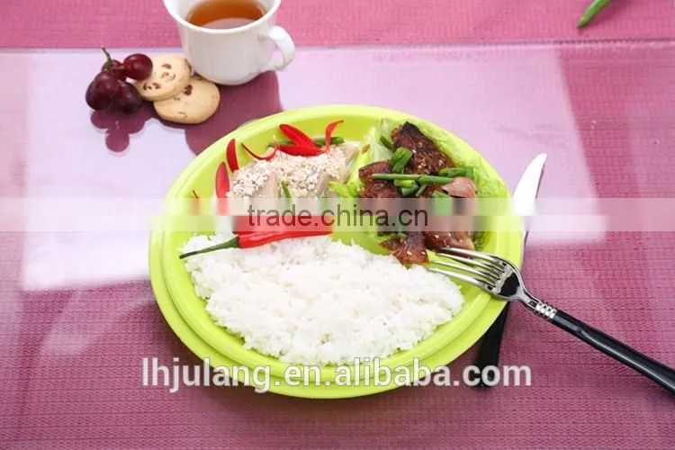 2017 Microwave safe plastic dinner plate with Diswasher/portion control plate