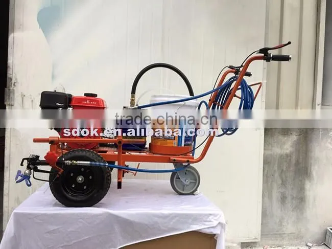 Gasoline engine hand-push cold paint airless road line marking machine