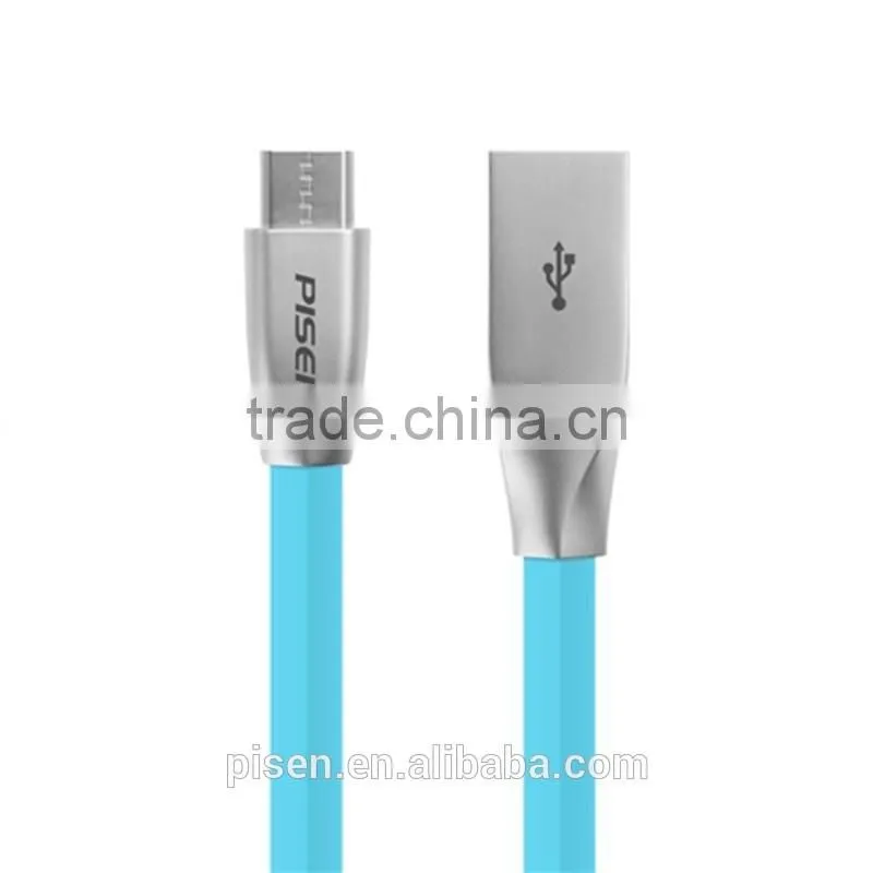 Pisen 1m 3.28ft High Quality Durable Multicolor Double Sides Workable Fast Zinc Alloy Type-C Cable