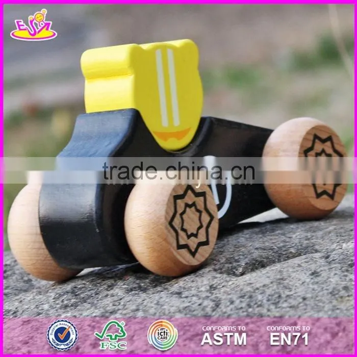 2017 New design funny animals wooden toy trucks for toddlers W04A335