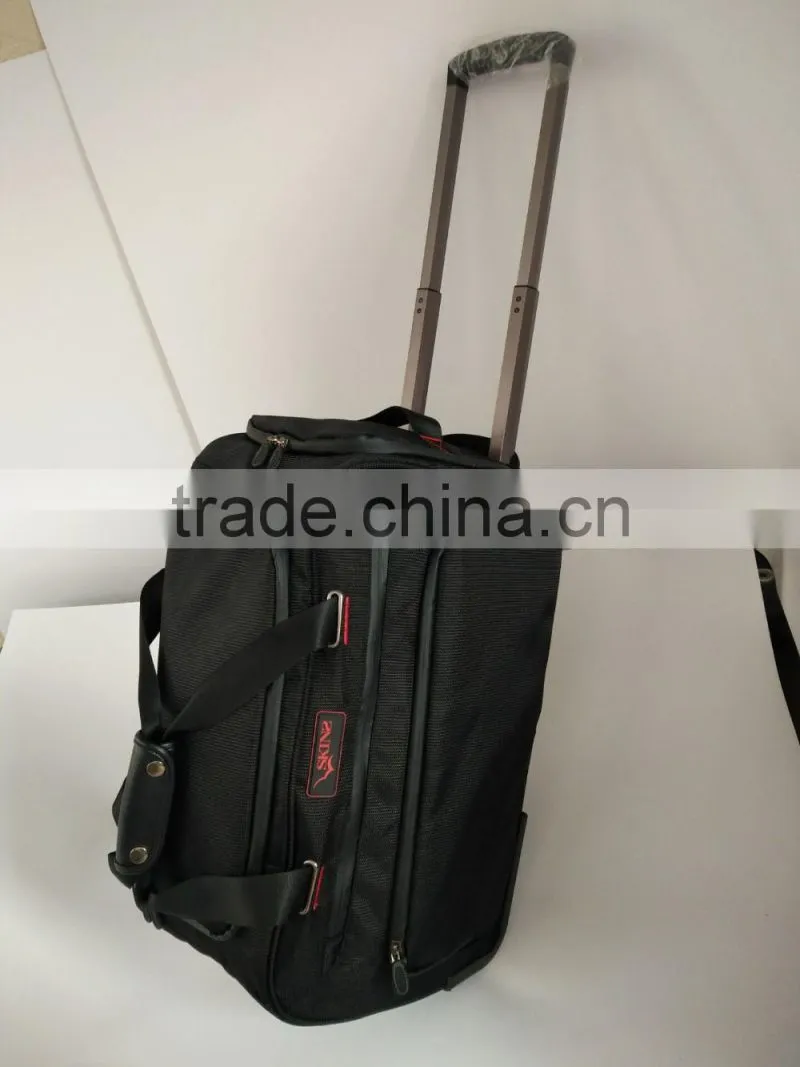 Ployester Nylon Leather Boston Bag with Wheel