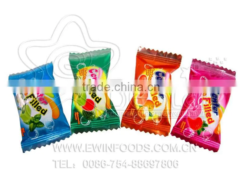 Bottle Packing Bubble Gum Center Filled Fruity Jam
