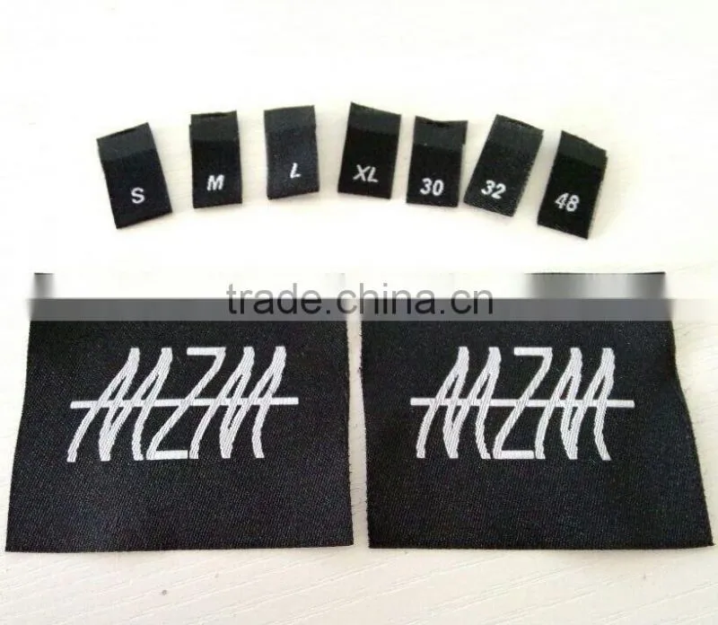 2017 Custom high density damask neck labels woven labels