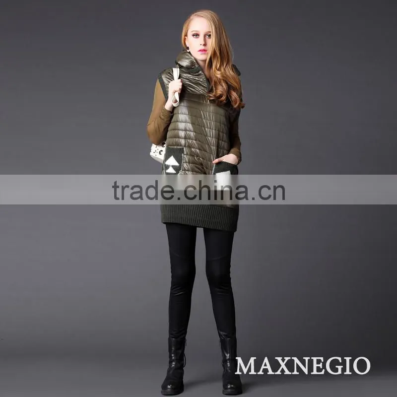 Luxury hooded styles sleeveless polar fleece jacket for winter