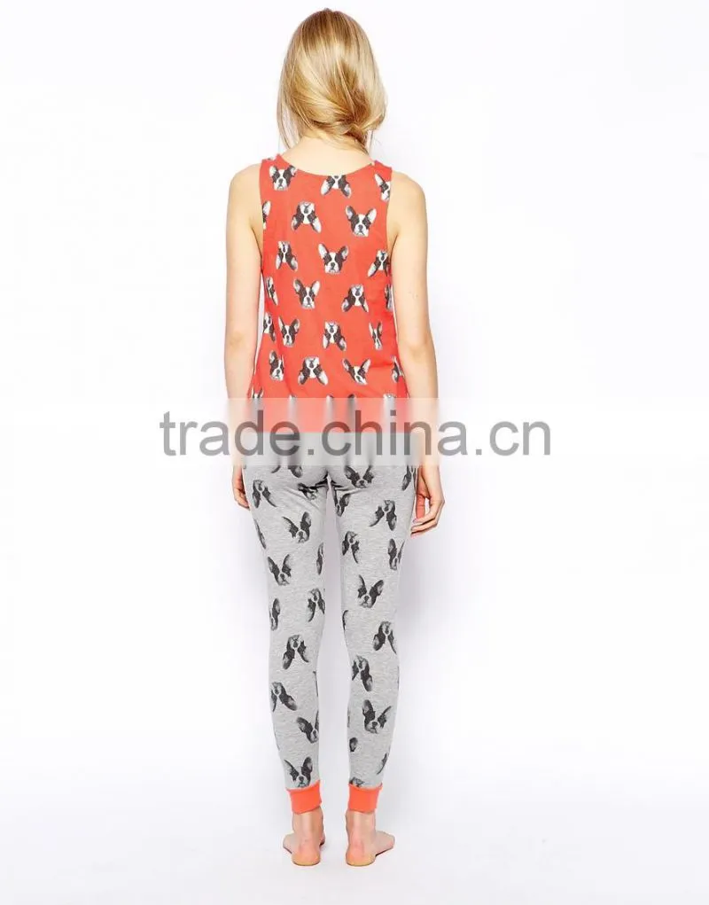 Bulldog Vest and Legging Pyjama Set