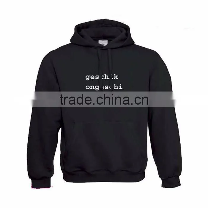 plain black hoodie with pullover/cheap plain hoodies/ear hoodies for men plain