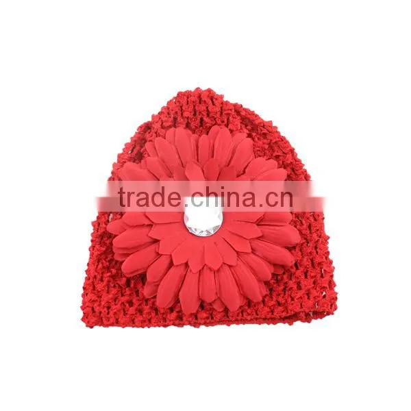 corchet beanies baby hat with flower