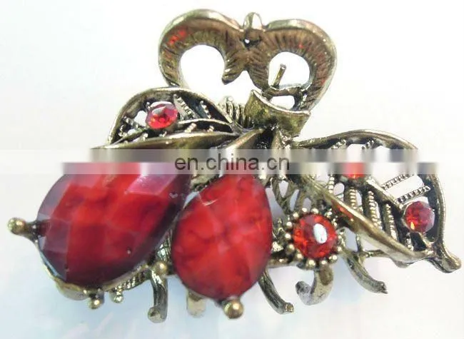 Bronze Crystal Rhinestone butterfly Hair Clip