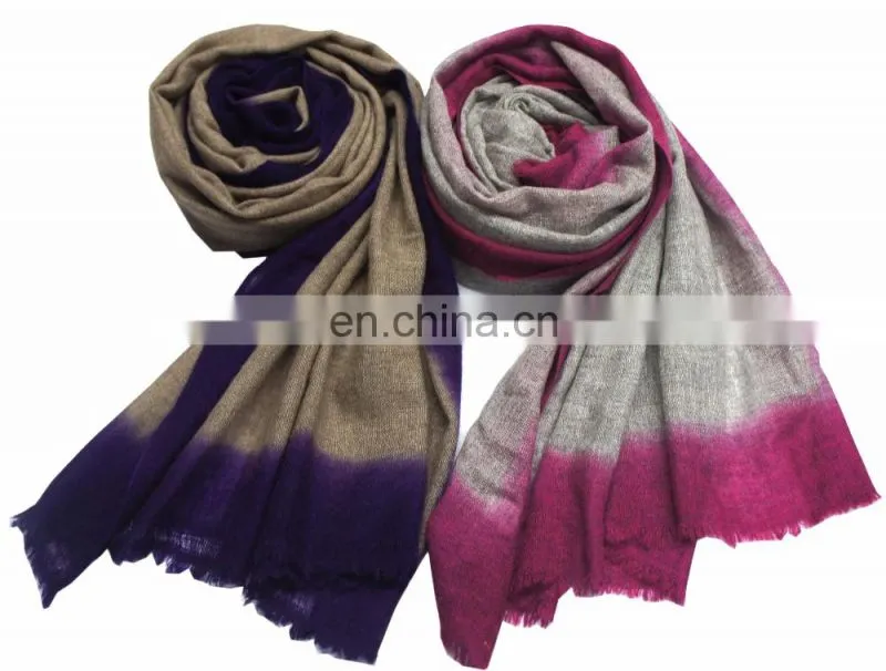 Dip dyed scarf melange pashmina shawls scarves , ombre scarfs