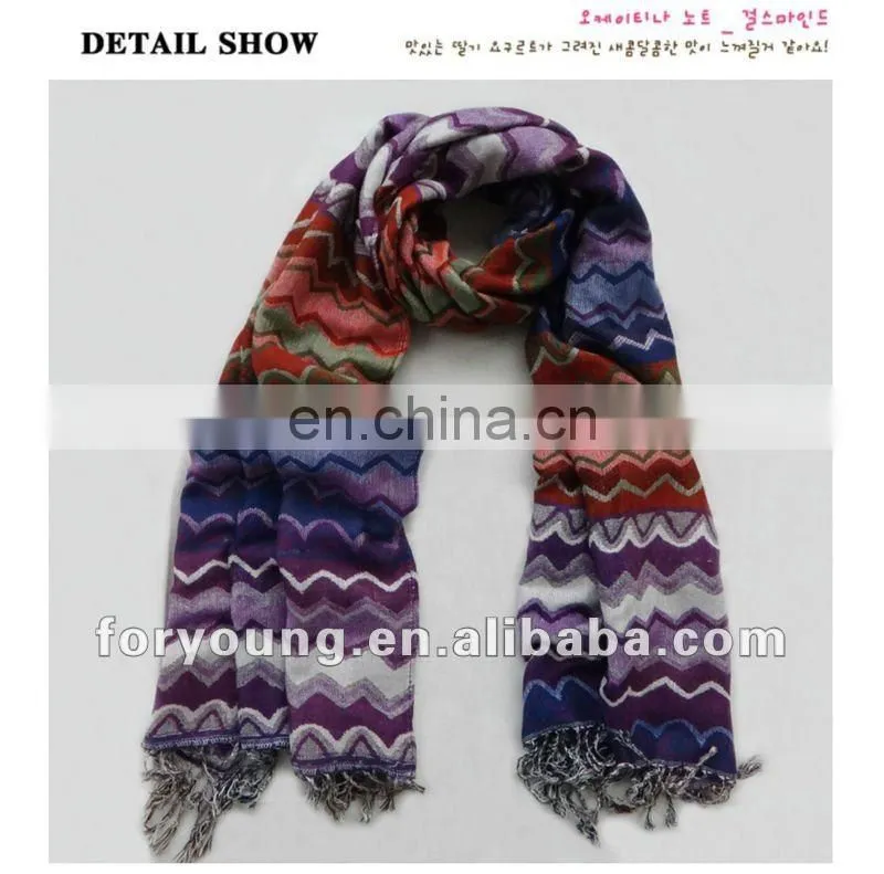 zigzag designs pashmina cotton shawl