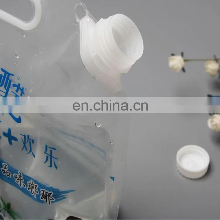 Plastic safe food grade beer/juice/milk/wine spout pouch bag with spout tap with handle colorful printing