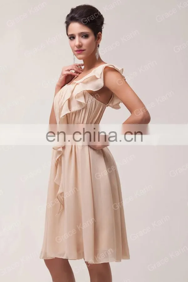 Fashion One-Shoulder Women's Cheap Bridesmaid Dresses CL3441