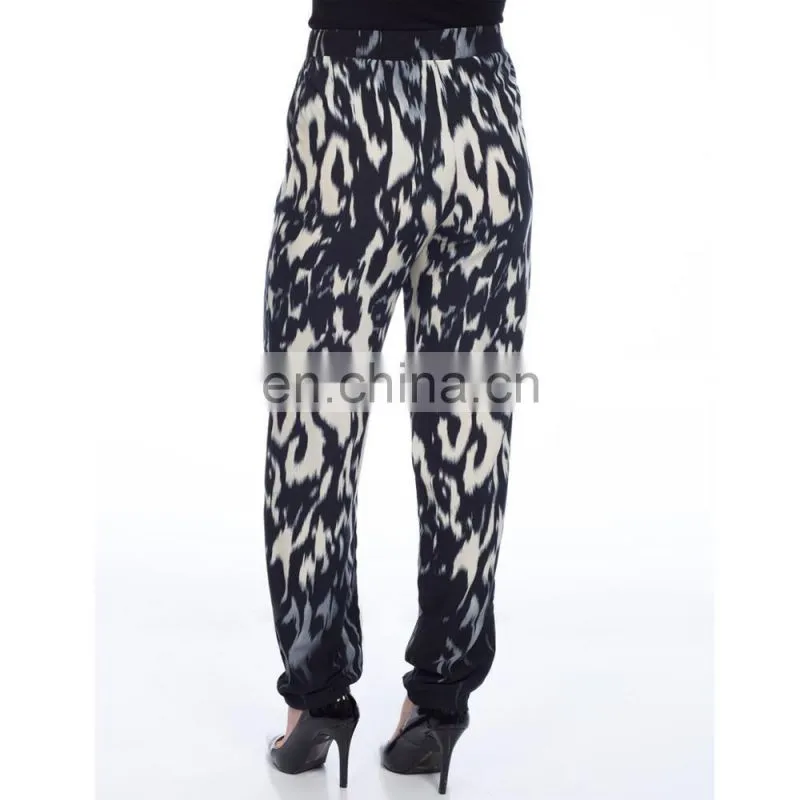 Wholesale Ladies Baggy Printed Rayon Woven Trouser Long Pants