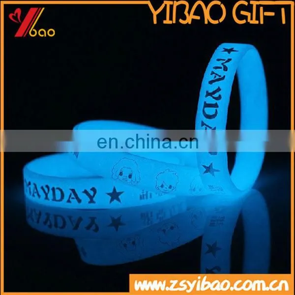 Custom various of Blank Silicone Wristband/Blank Dual color Silicon bracelet/Blank Glow in Wristband
