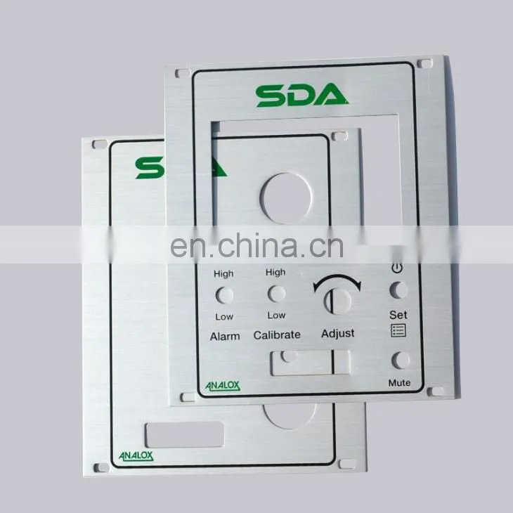 Professional OEM Label Factory Cheap Button Decorative Brushed Aluminum Equipment Nameplate With Self Adhesive