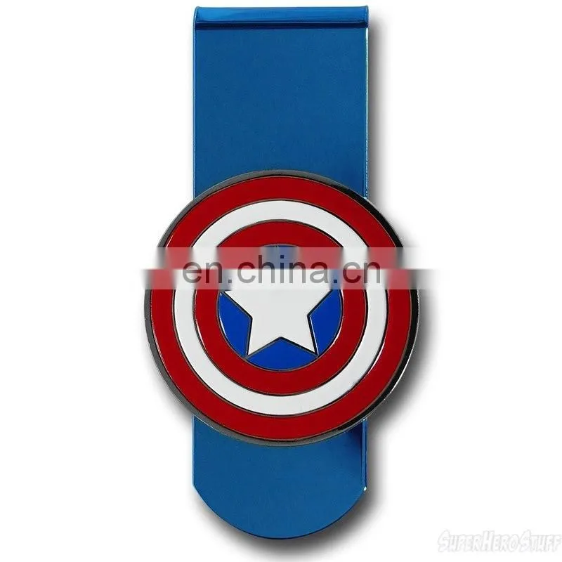 Round shaped money clip with printed logo