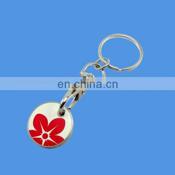 keychain custom logo pound size coin holder