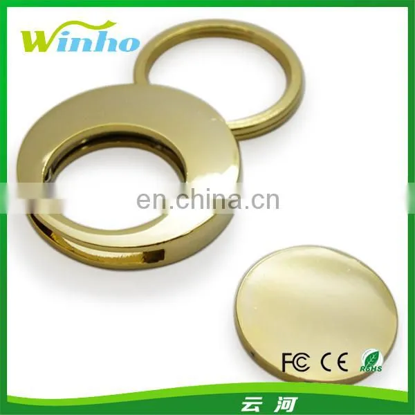 Round Shopping Trolley Coin Metal Keyring