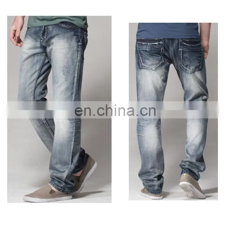 DiZNEW Wholesale men pencil ripped cotton slim stretch new skinny denim jeans