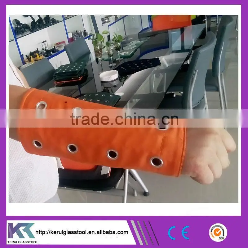 Knitting fabric orange color chemical protective wrist with copper sheet (V048)
