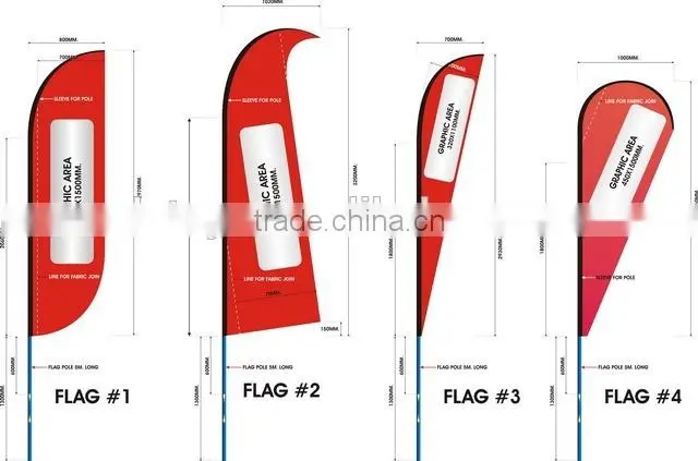 Feather flag advertising flying beach flag , Teardrop flag with ground