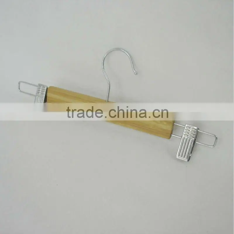 WL-154 wooden pants hanger bottom hanger with clips