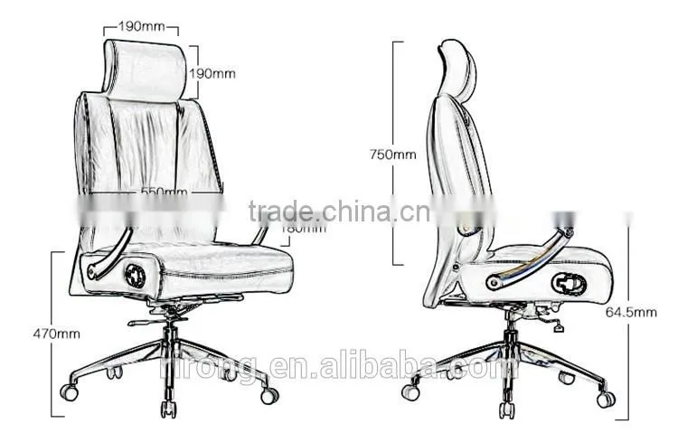 Black reclining swivel leather office chair