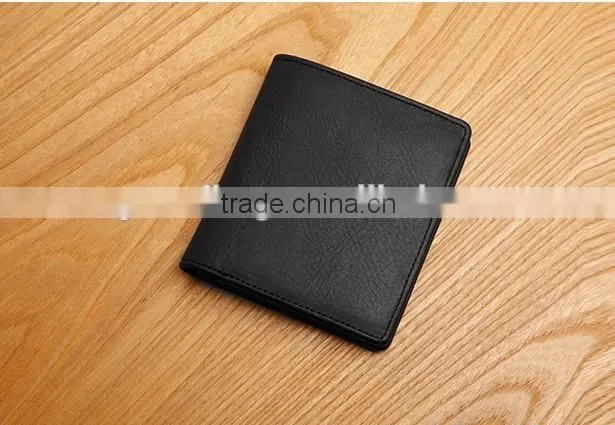 high quality vintage style genuine leather men's bifold wallet small wallet for gifts