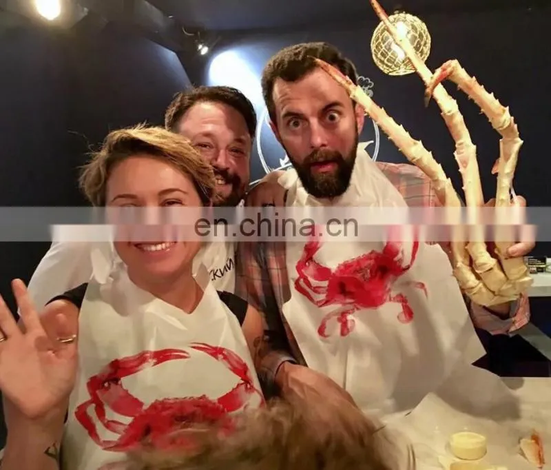 Restaurant Bibs Disposable Plastic+Paper Apron Bibs For Adults