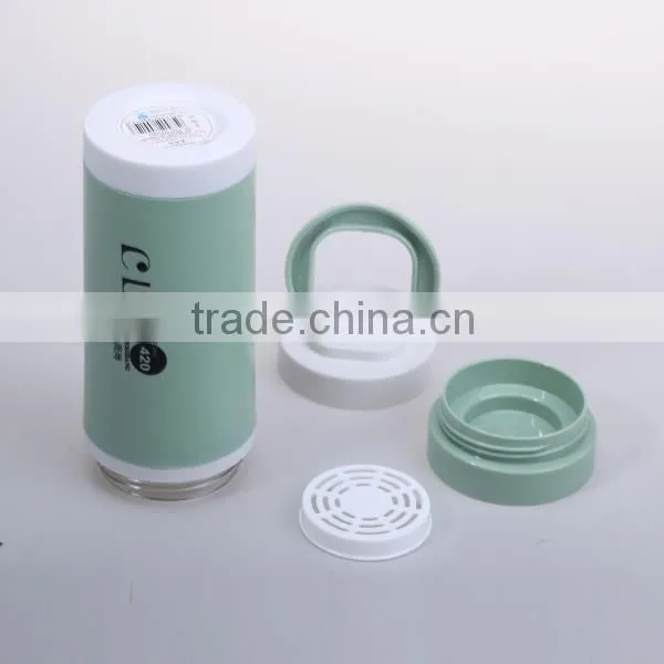 hot sale 420ML student sport Plastic water bottles with strainer