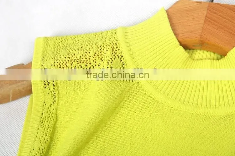 2017 hot new women hollow knit dress sleeveless slim hip long dress with tassel
